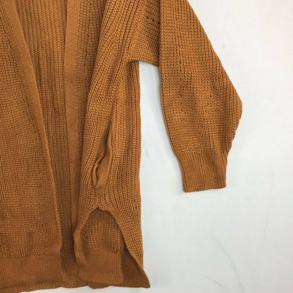 CCK Style Women's Mustard Long Sleeve Open Front Waffle-Knit Cardigan Size 3XL - Picture 3 of 11